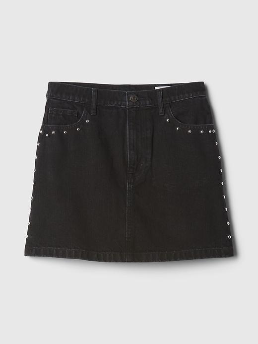 Studded Denim Mini Skirt Product Image