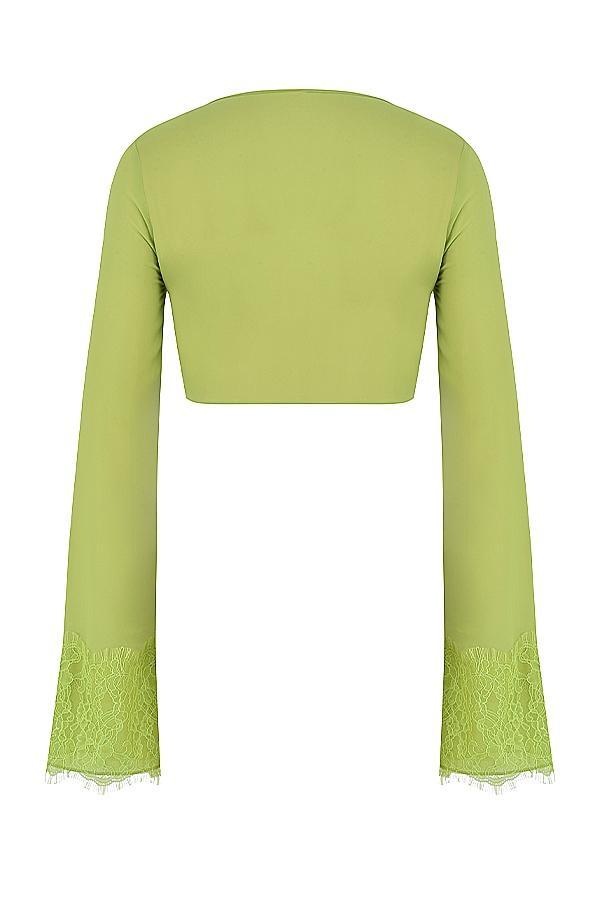 Madeline Lime Green Georgette Maxi Skirt Product Image