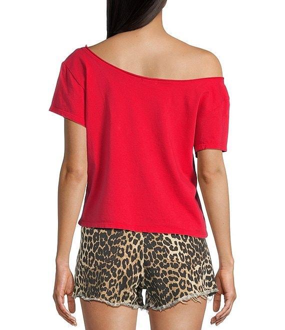 Originality Barcelona 16 Graphic Off-The-Shoulder Short Sleeve T-Shirt Product Image