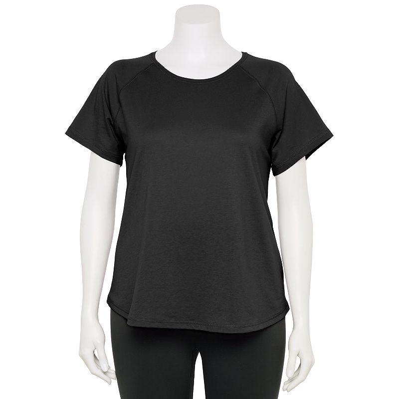 Plus Size Tek Gear® Core Raglan Tee, Women's, Size: 2XL, Mineral Black Product Image