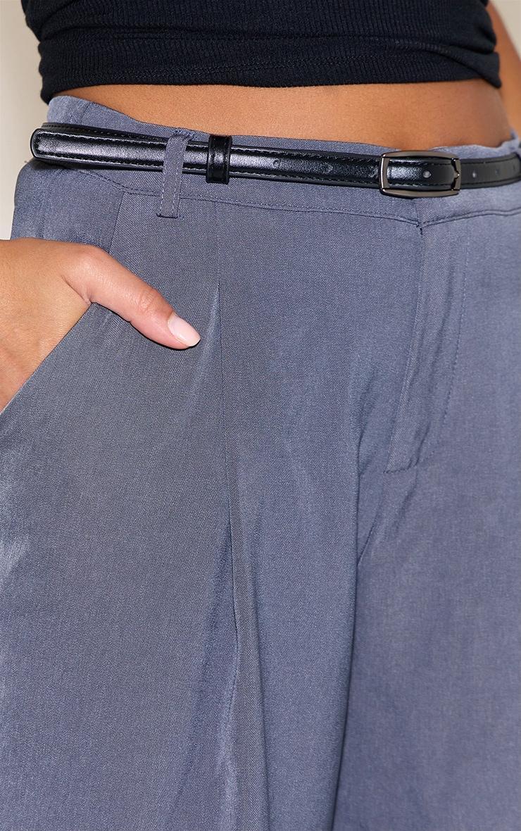  Charcoal Tailored Belted Long Shorts Product Image