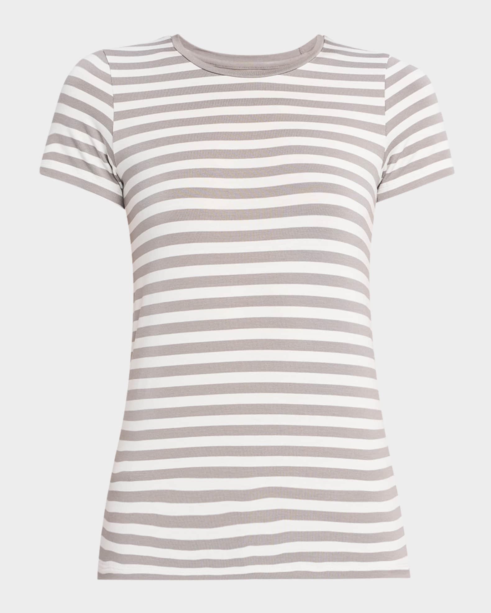 Soft Touch Crewneck Striped Jersey T-Shirt Product Image