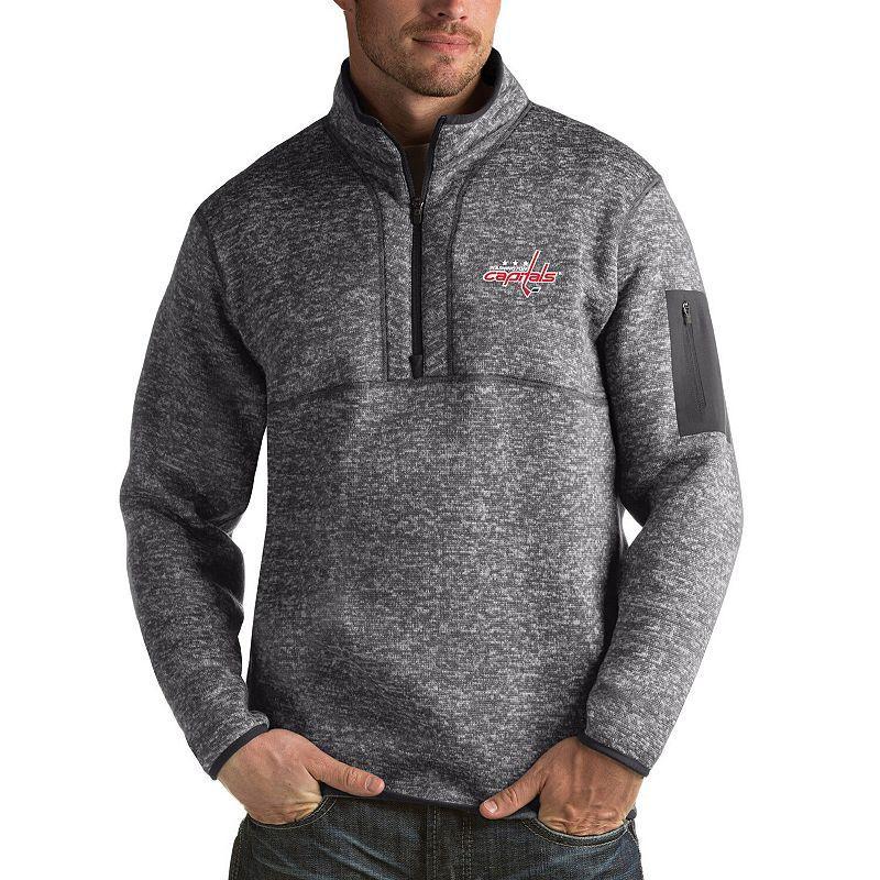 Mens Antigua Charcoal Washington Capitals Fortune 1/2-Zip Pullover Jacket Product Image