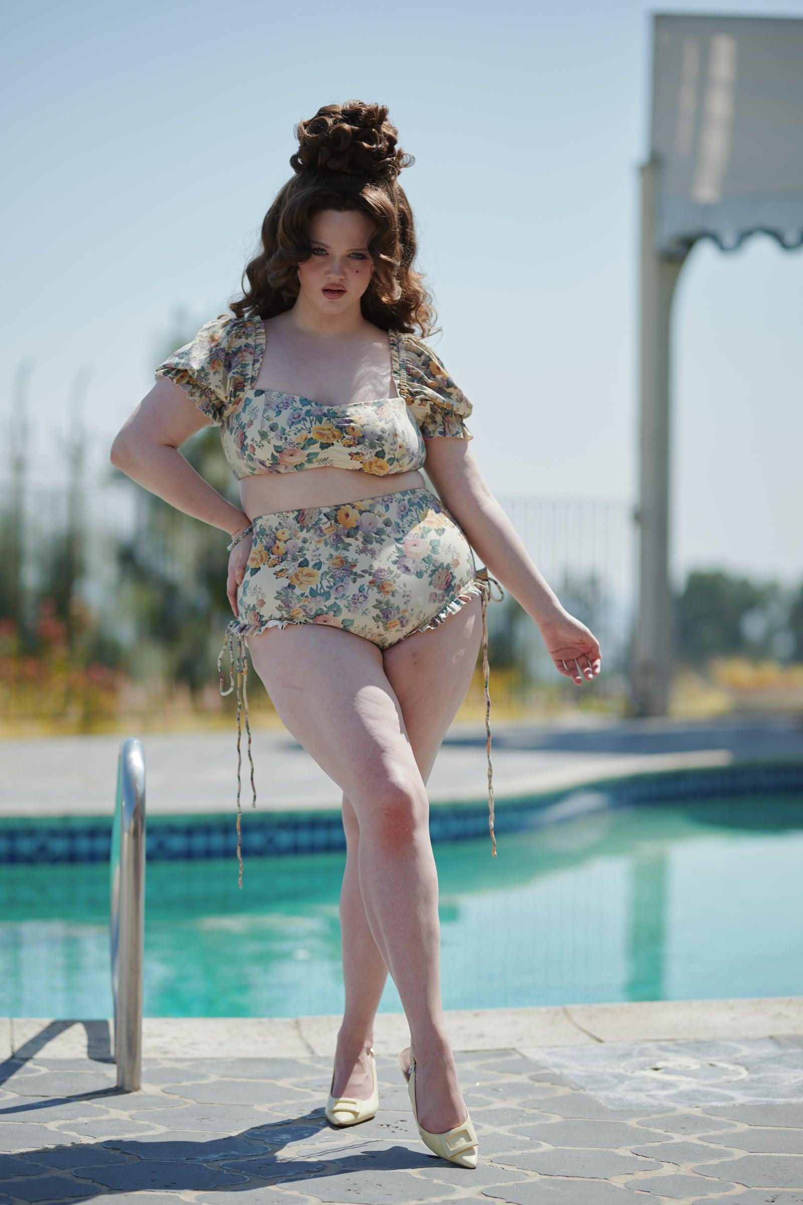 The Blonde Floral Babydoll Bikini Top Product Image