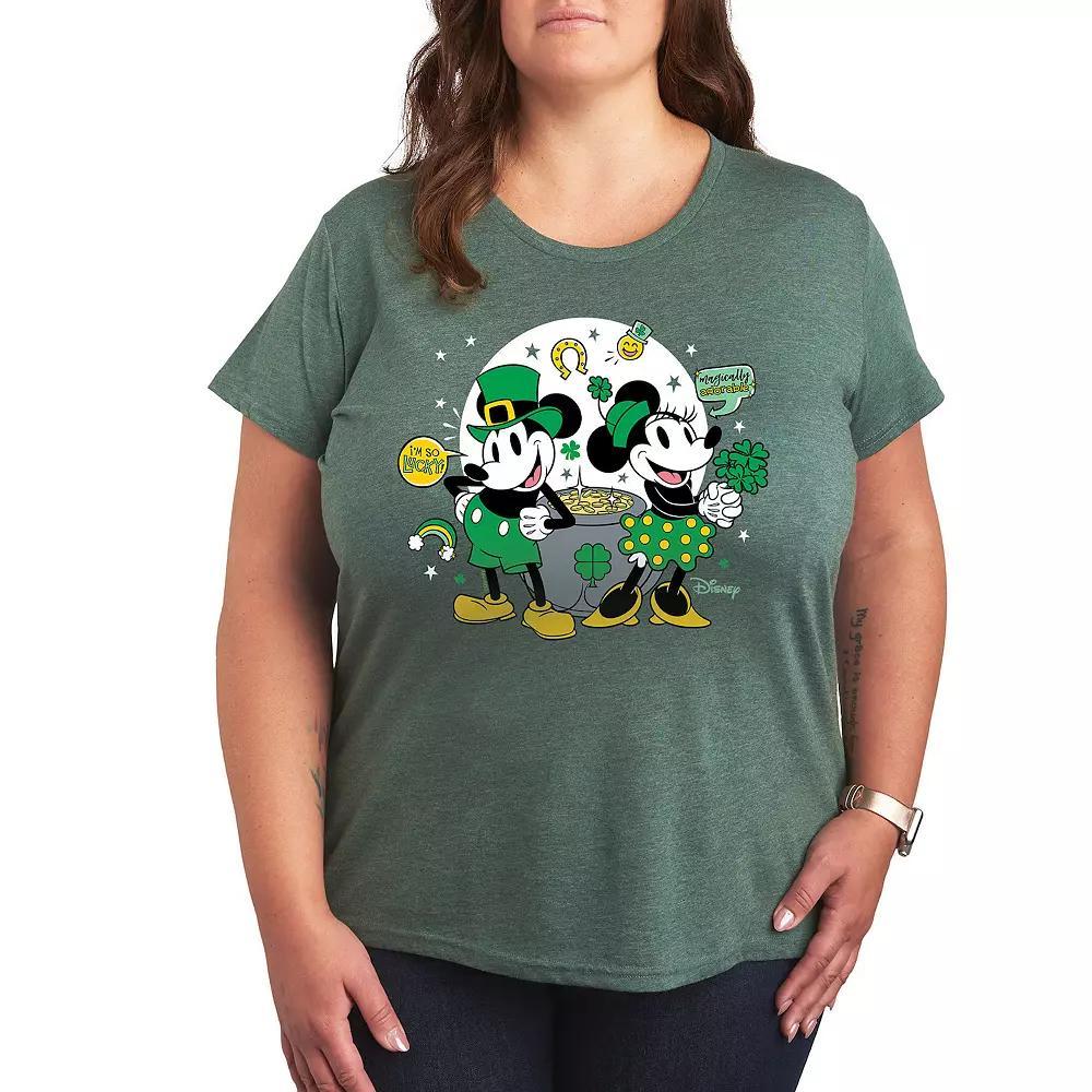 Disney's Mickey & Minnie Mouse Plus Pot Of Gold Graphic Tee, Women's,  Product Image