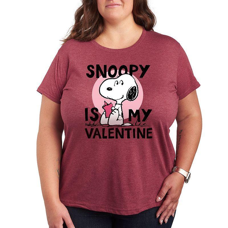 Plus Size Peanuts Snoopy Is My Valentine Graphic Tee, Womens Product Image
