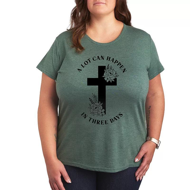 Plus House of the Dragon Three Dragons Graphic Tee, Womens Grey Green Product Image