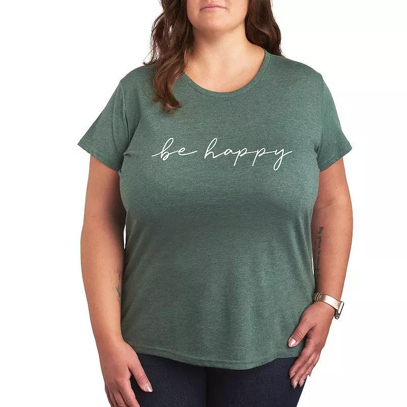 Plus Size Bunny Outline Graphic Tee, Womens Grey Green Product Image