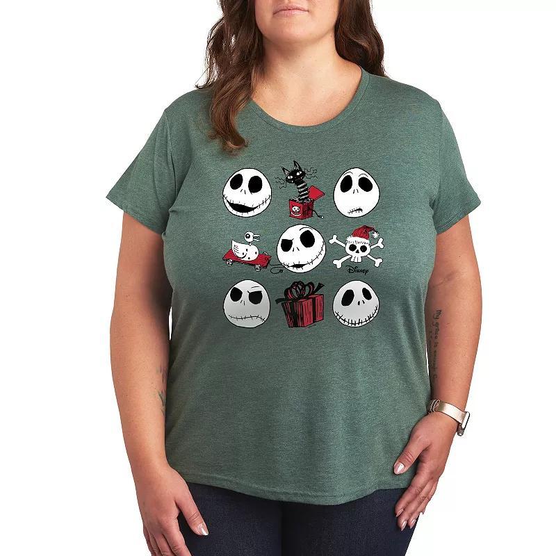 Disney's Nightmare Before Christmas Plus Grid Graphic Tee, Women's, Size: 3XL, Grey Gray Product Image