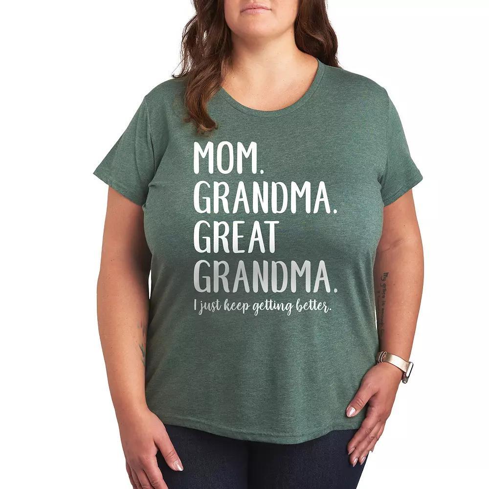 Plus Mom Grandma Great Grandma Graphic Tee, Women's, Size: 2XL, Grey Juniper Product Image