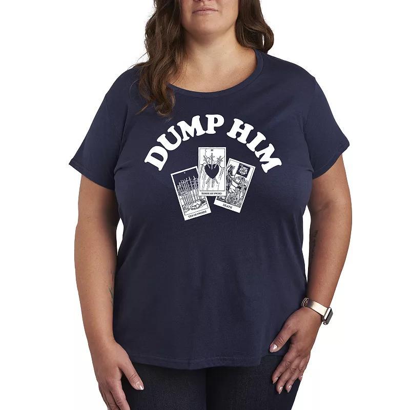 Plus Size Dump Him Tarot Graphic Tee, Womens Blue Product Image