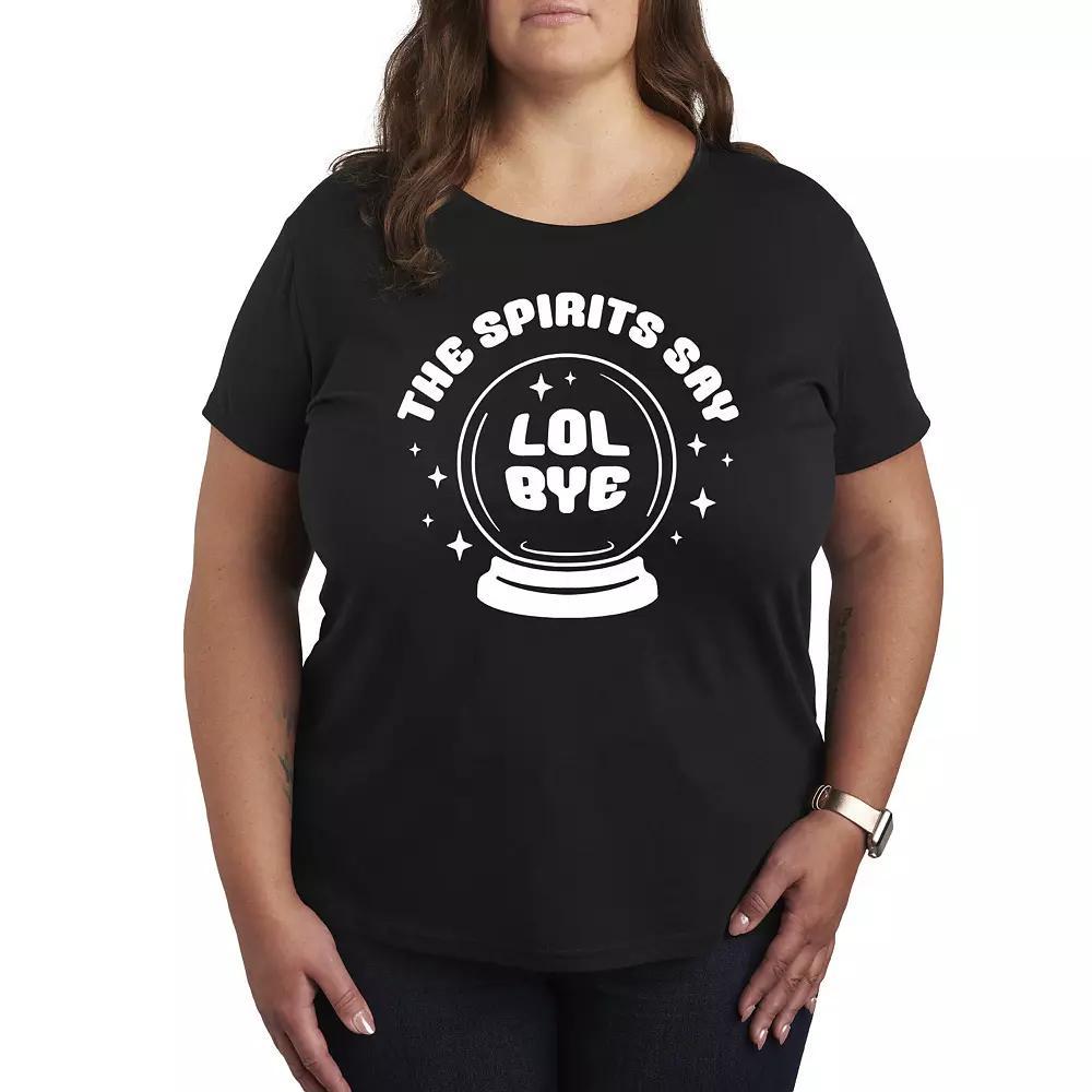 Plus Size Spirits Say LOL Bye Graphic Tee, Women's, Size: 2XL, Grey Gray Product Image