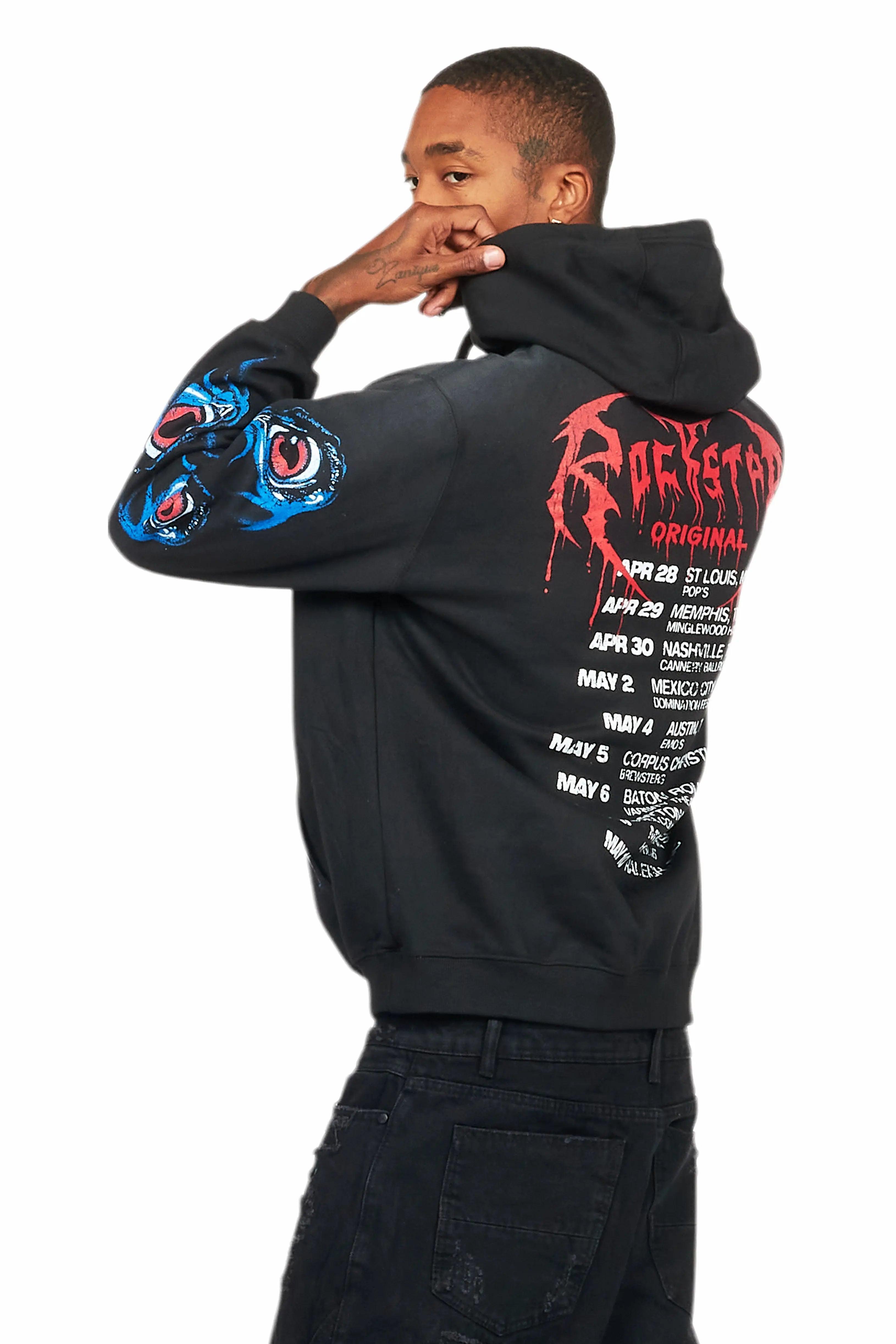 Vicious Black Graphic Hoodie Male Product Image