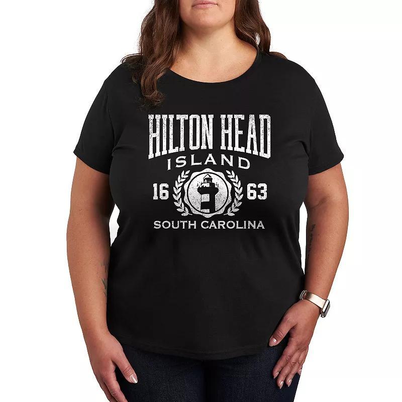 Plus Hilton Head Island Collegiate Graphic Tee, Women's, Size: 1XL, Black Product Image