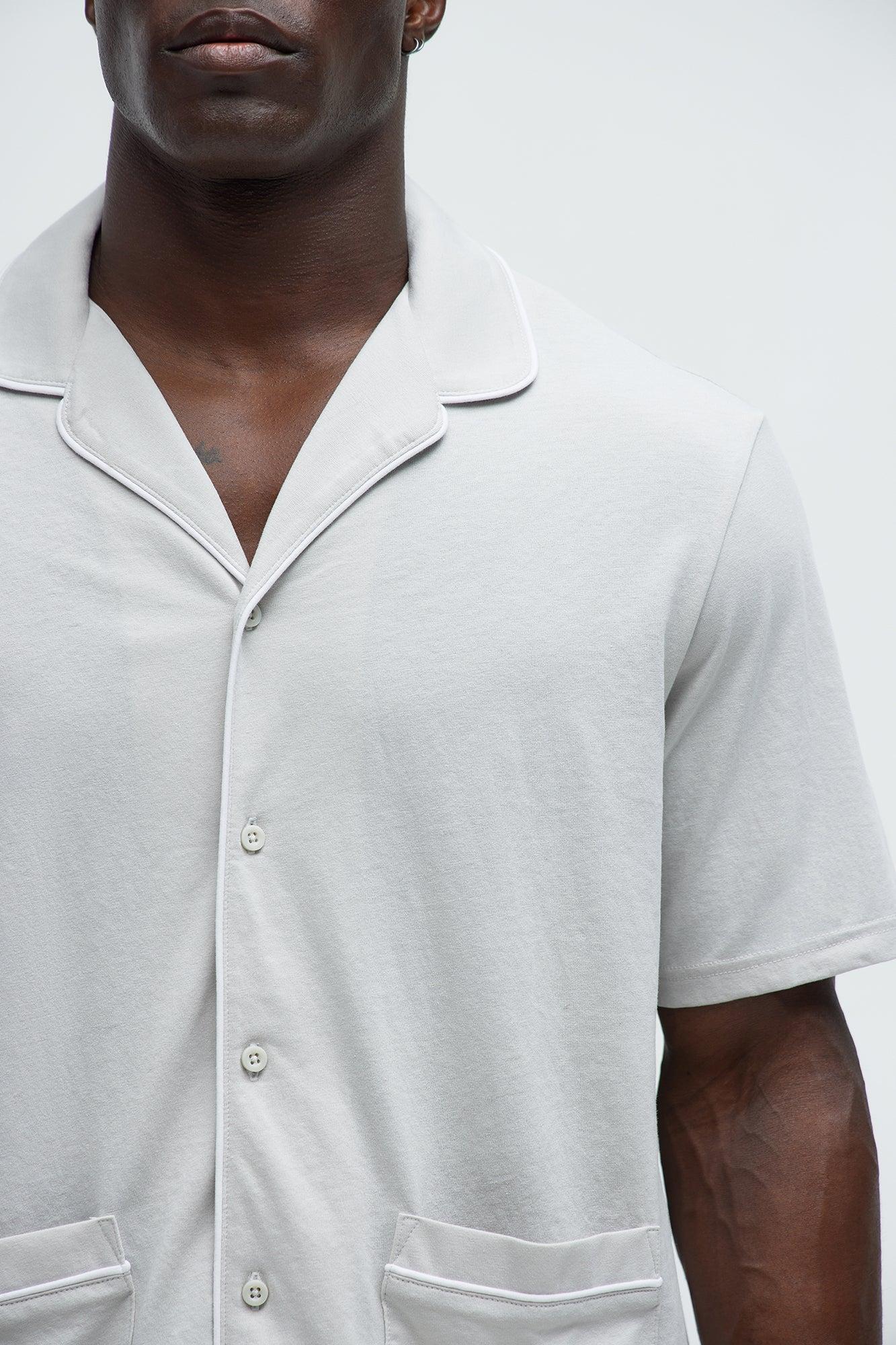 Modern Relaxed Pajama Short Sleeve - Grey Product Image