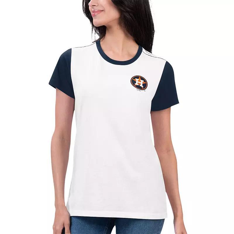 Women's G-III 4Her by Carl Banks White Houston Astros Illustration Ringer T-Shirt, Size: Large Product Image