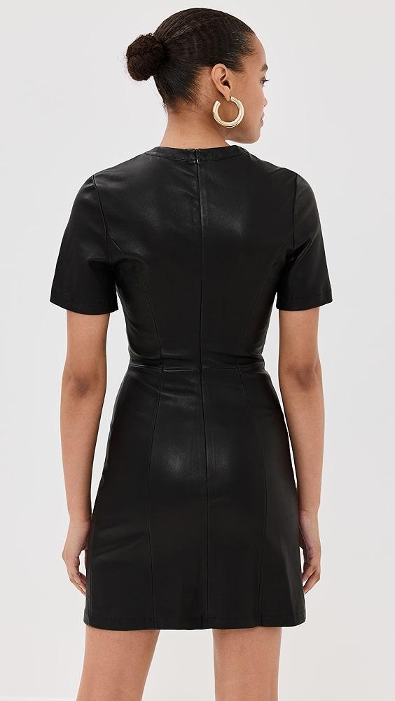 rabanne Short Gathered Dress in Lambskin | Shopbop Product Image