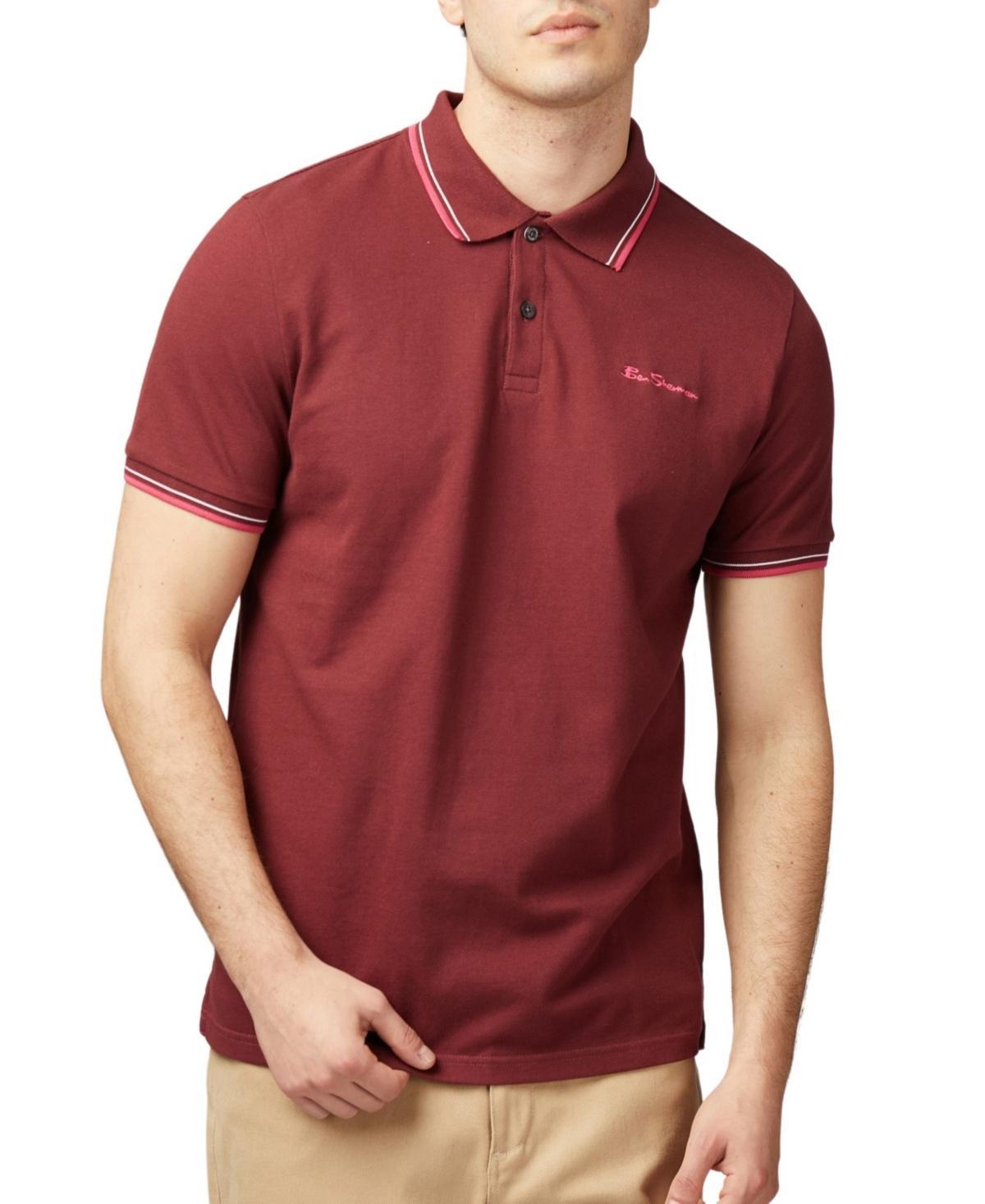 Ben Sherman Mens Signature Regular-Fit Tipped Cotton Pique Polo Shirt Product Image