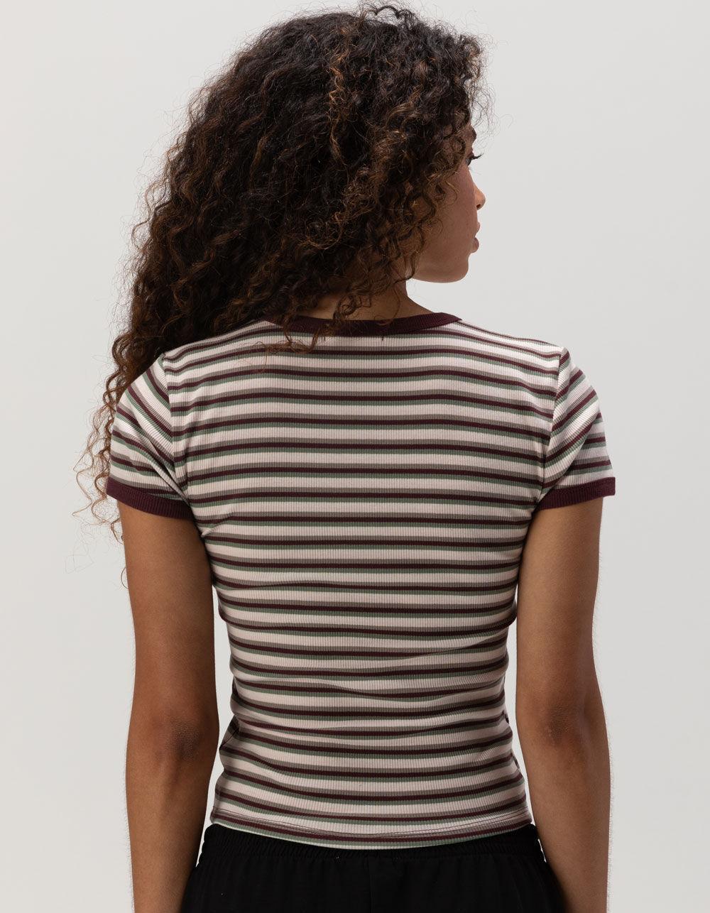 FULL TILT V-Neck Womens Baby Tee - BLUE Product Image