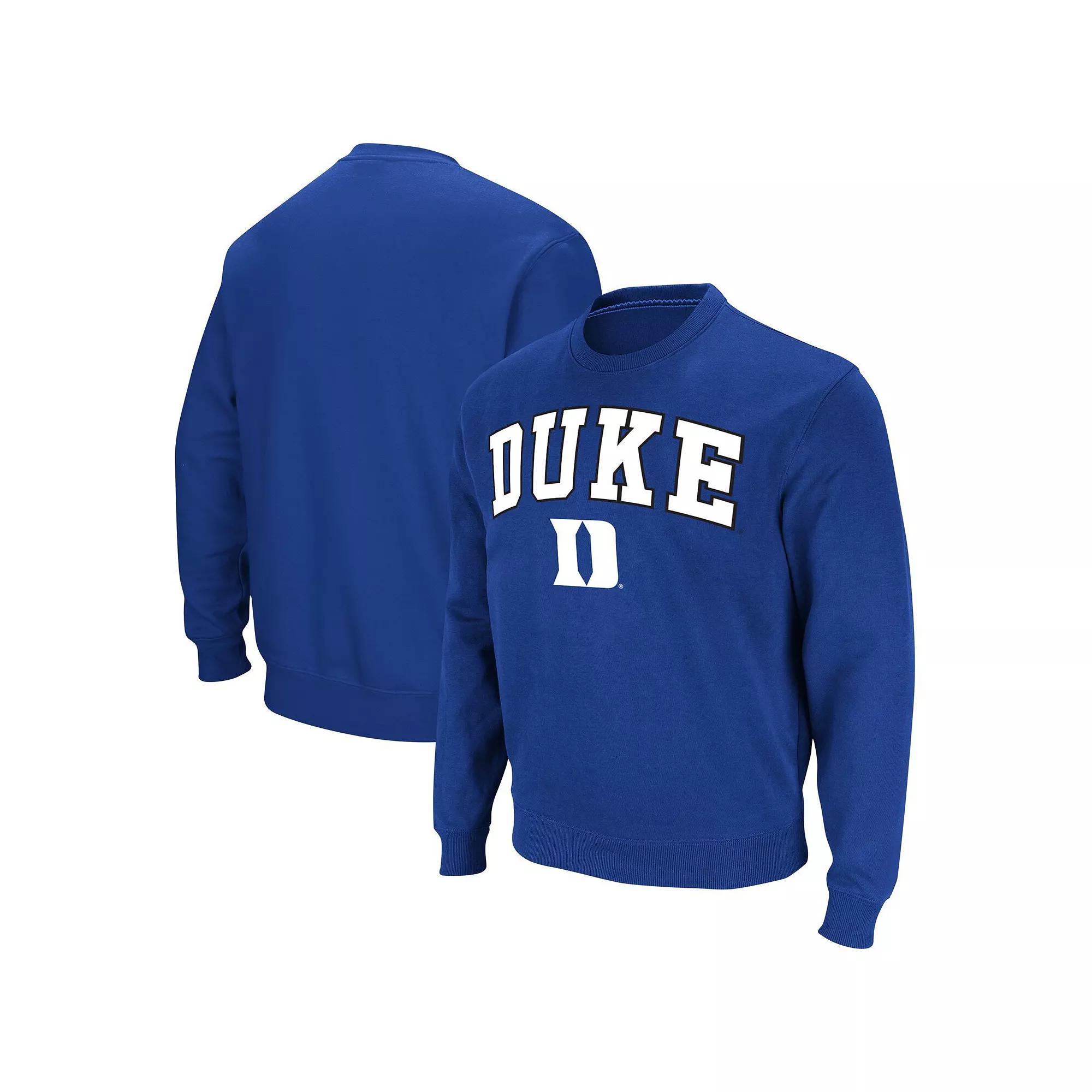 Men's Colosseum Royal Duke Blue Devils Arch & Logo Pullover Sweatshirt,  Product Image