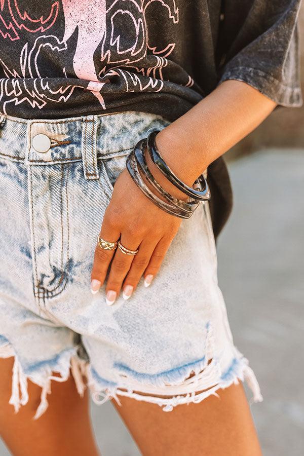 Everyday Excitement Bangle Bracelet Set In Black Product Image