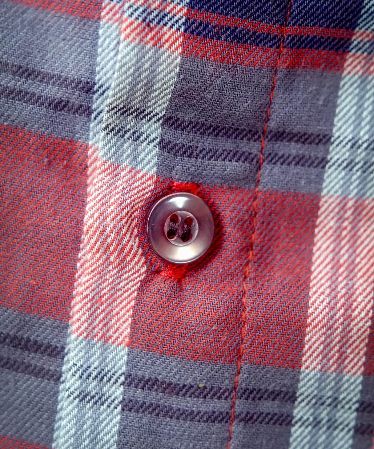 Redish-Orange and Gray Buffalo Plaid Button Up Male Product Image