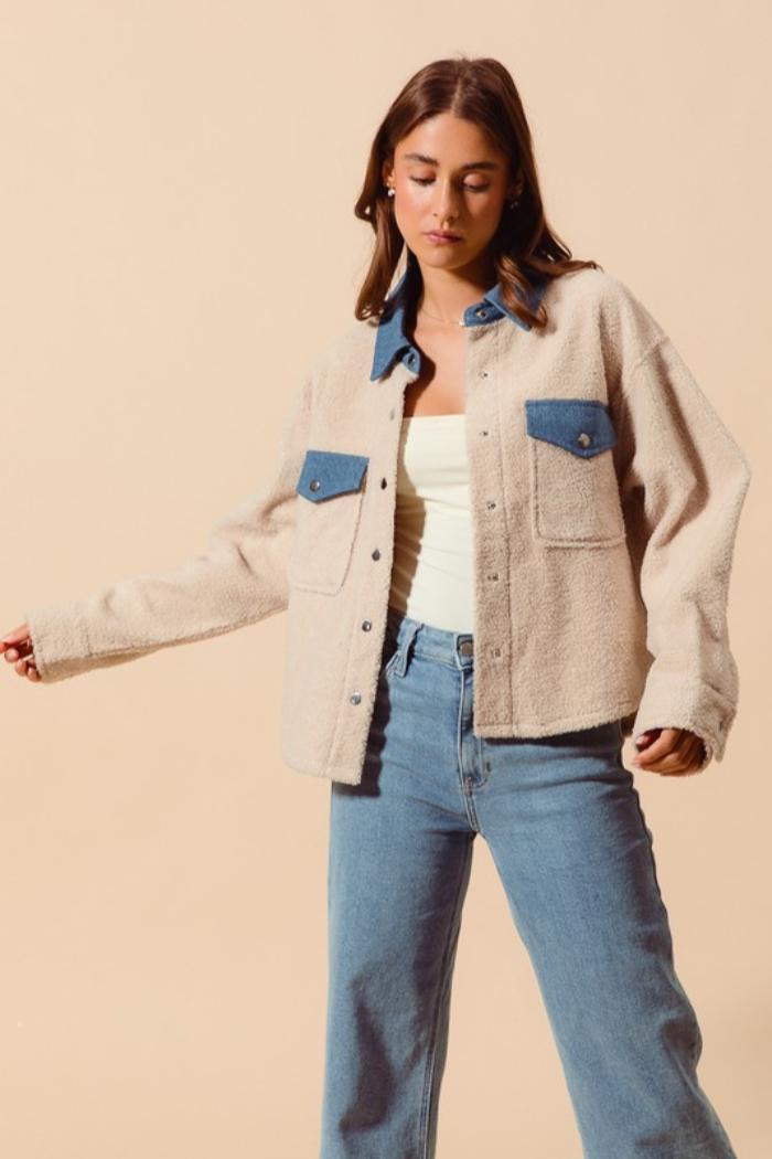 Sherpa and Denim Jacket Product Image