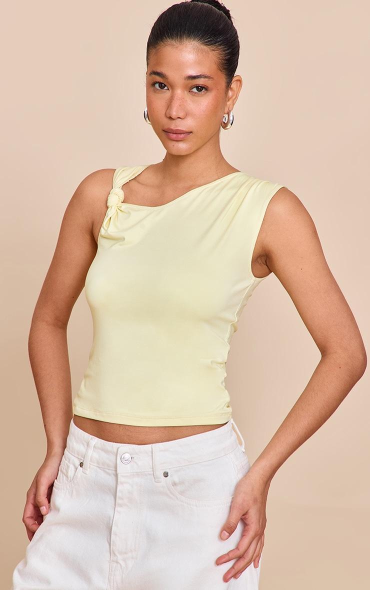 Lemon Slinky Knot Strap Detail Long Top Product Image