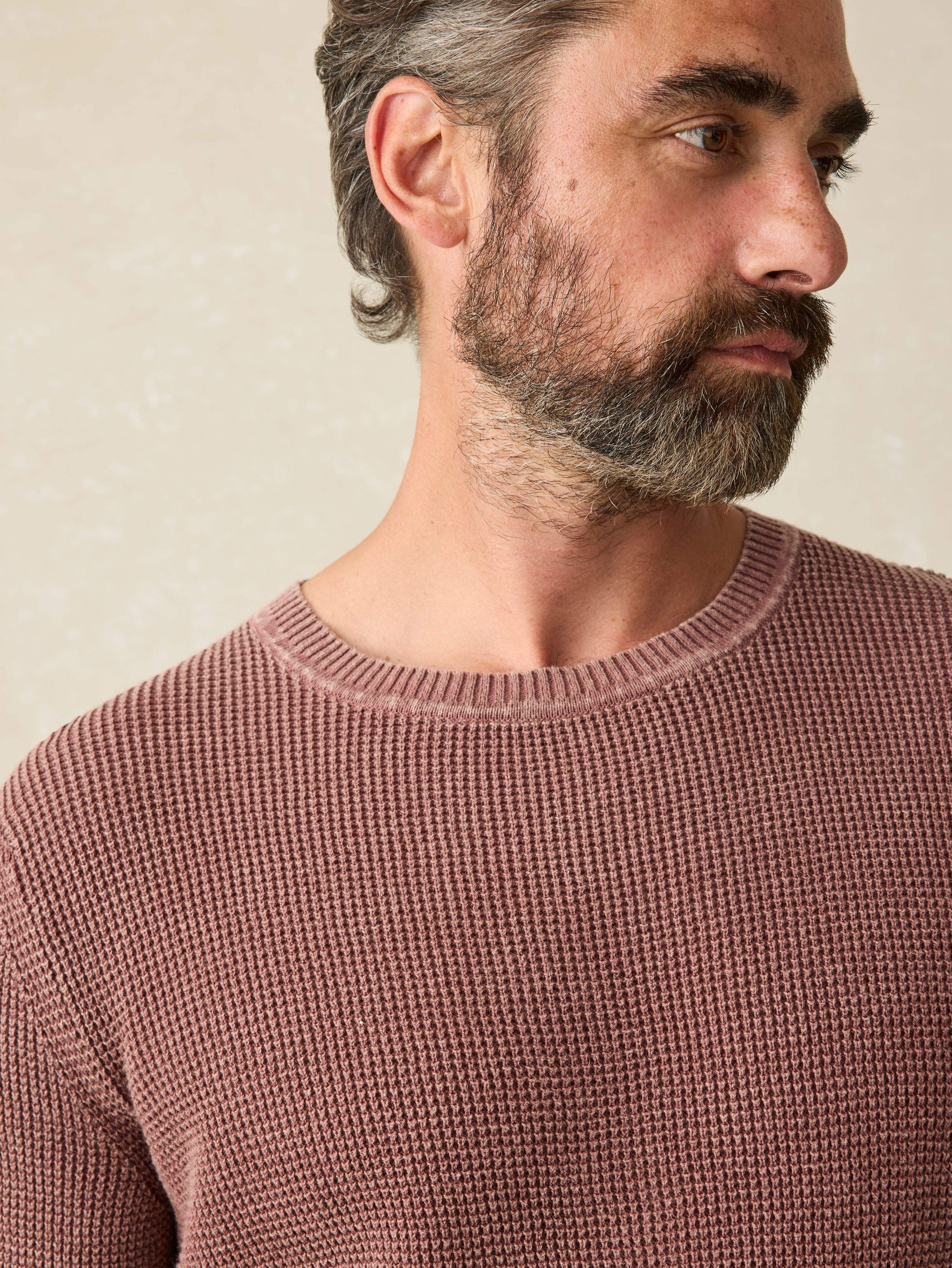 Sunwashed Crewneck Sweater - Plum Wine Male Product Image