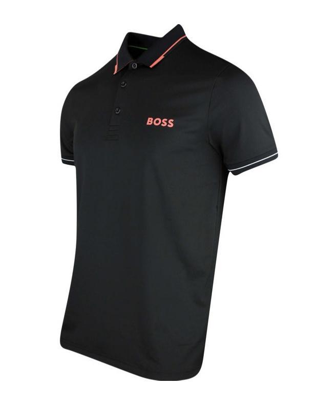 HUGO BOSS Logo-print Polo Shirt In Black Product Image