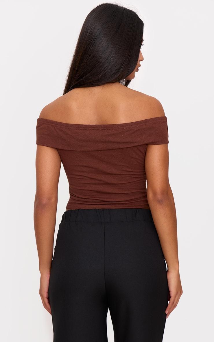 Mocha Modal Cotton Bardot Long Top Product Image