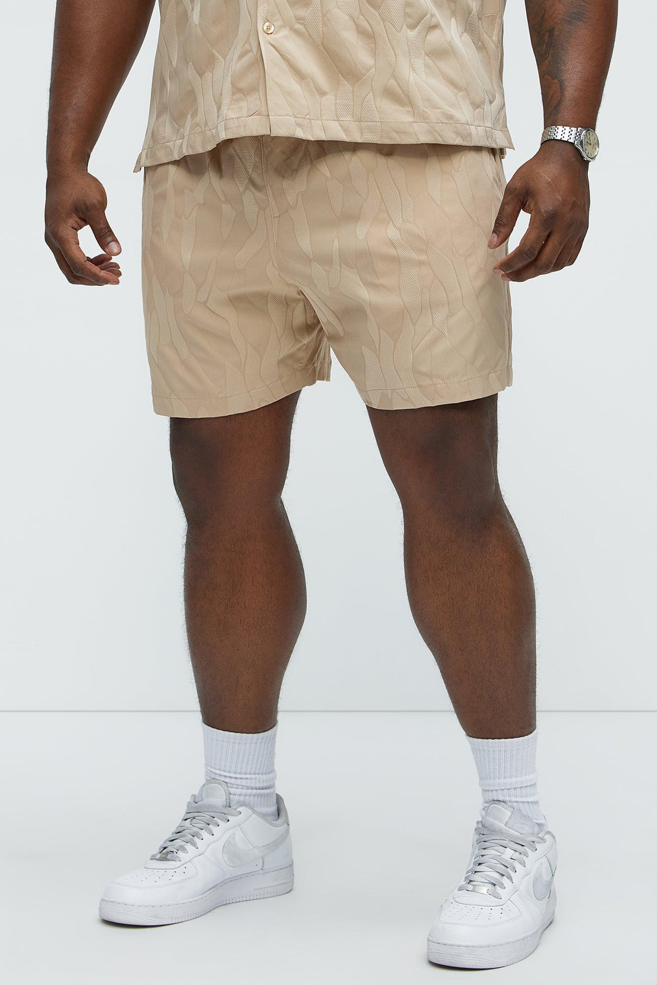 Paving Stone Jacquard Shorts - Tan Product Image