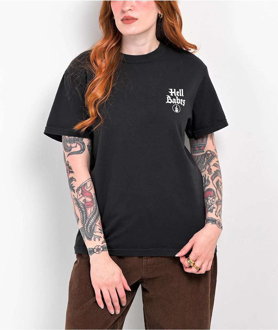 Hell Babes Stay In Your Lane Black T-Shirt Product Image