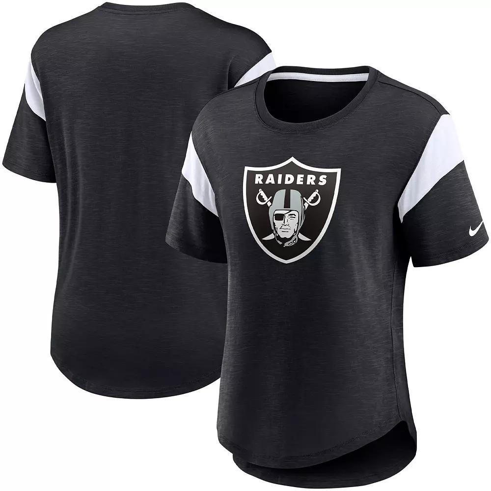 Women's Nike Heather Black Las Vegas Raiders Primary Logo Fashion Top,  Product Image