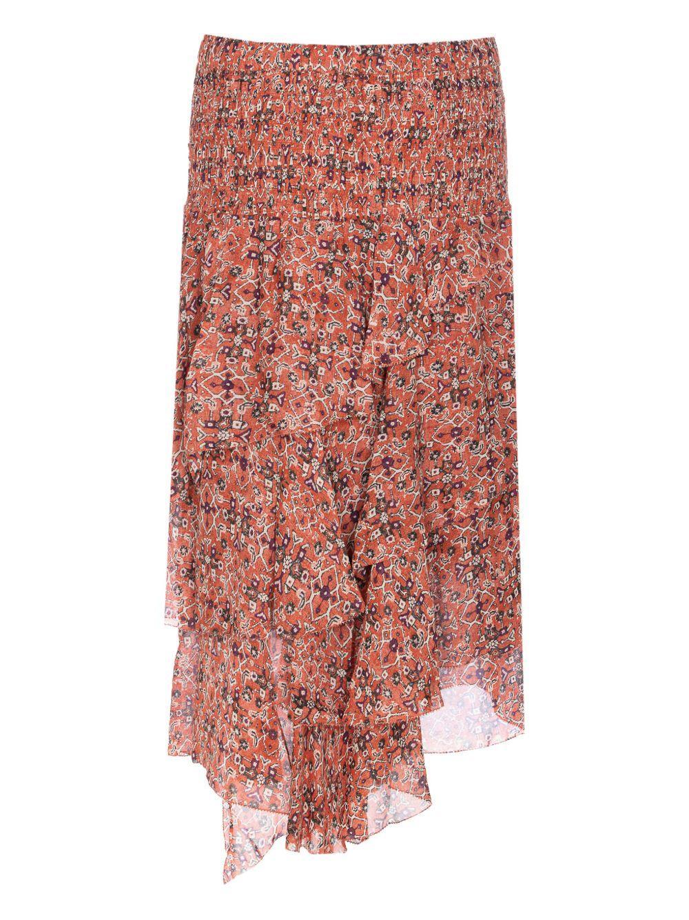 patterned ruffled midi skirt Product Image