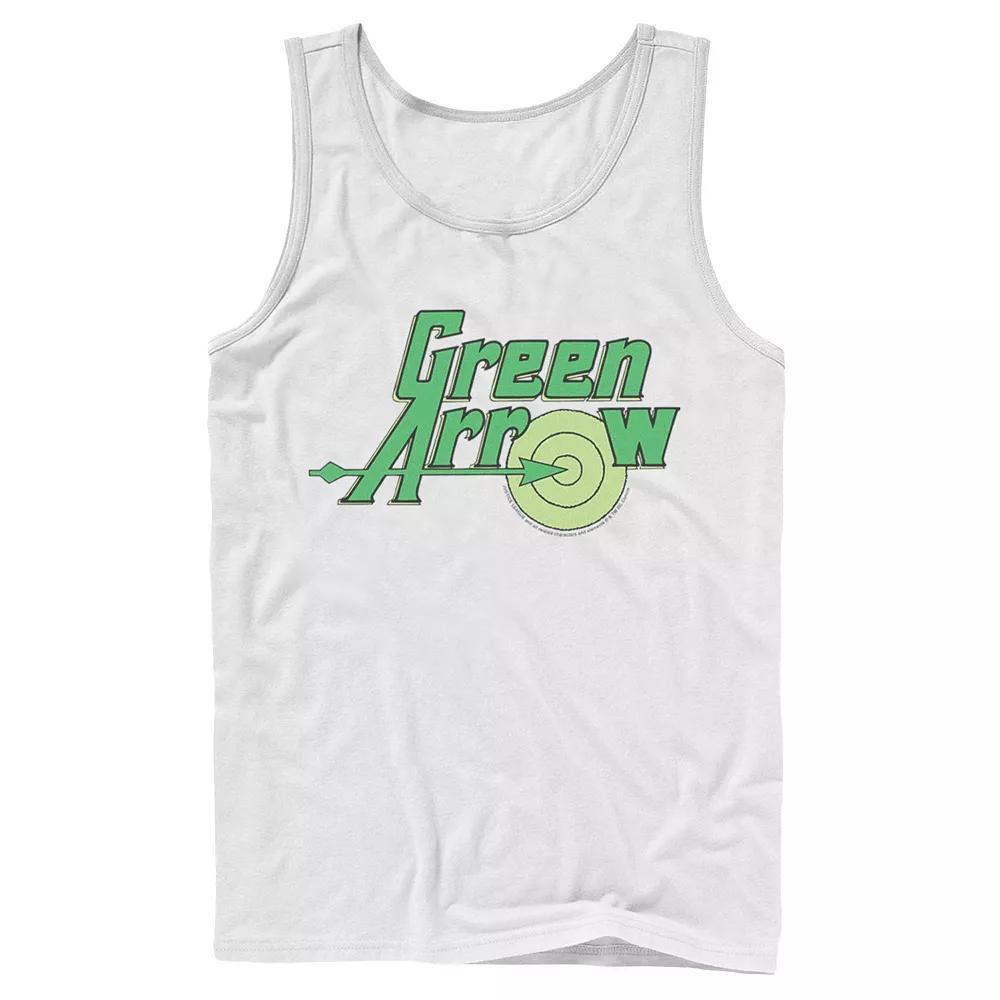 Men's DC Comics The Green Arrow Vintage Text Poster Tank Top,  Product Image