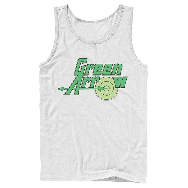 Men's DC Comics The Green Arrow Vintage Text Poster Tank Top, Size: XL, Athletic Grey Product Image