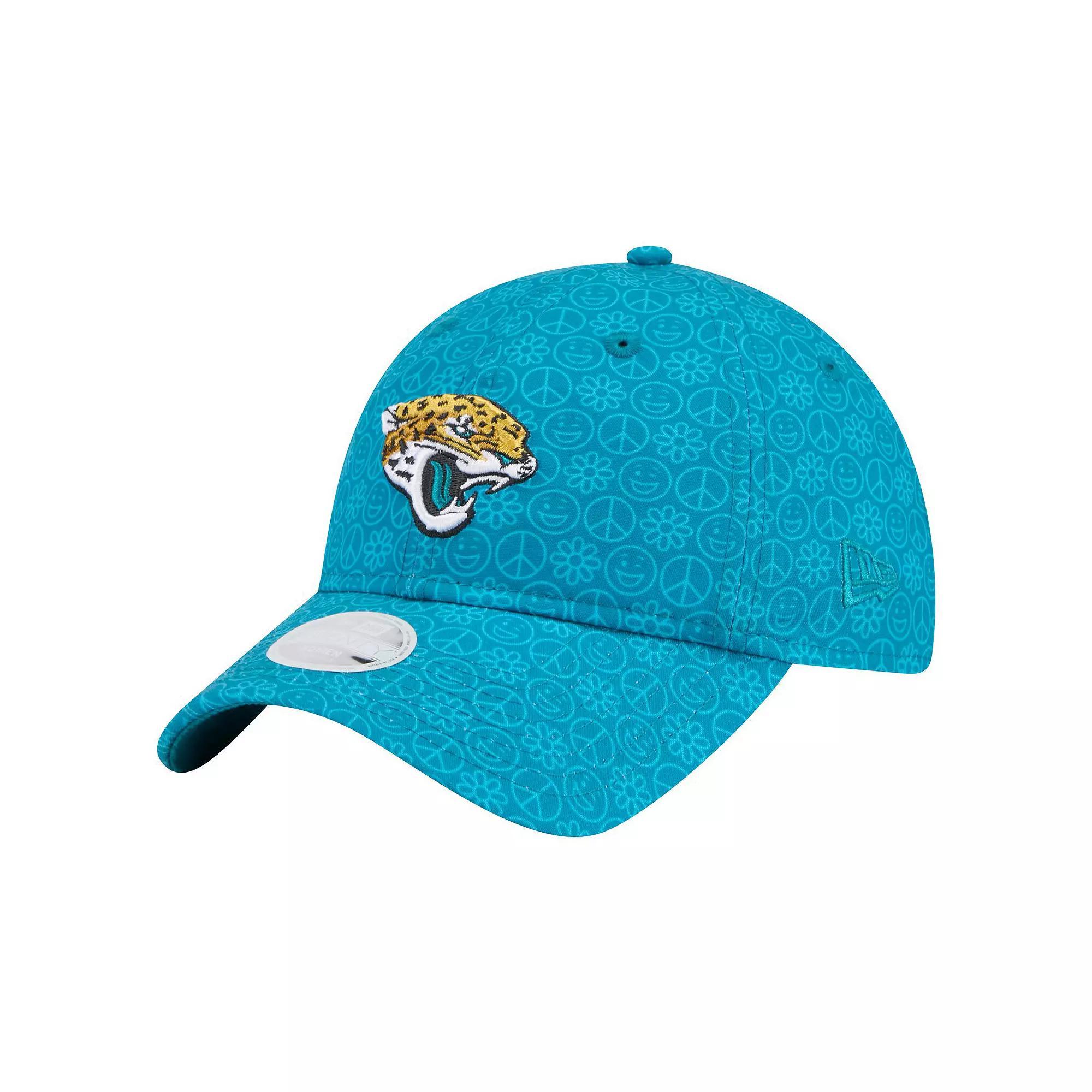 Women's New Era Teal Jacksonville Jaguars Smiley 9TWENTY Adjustable Hat, Blue Product Image