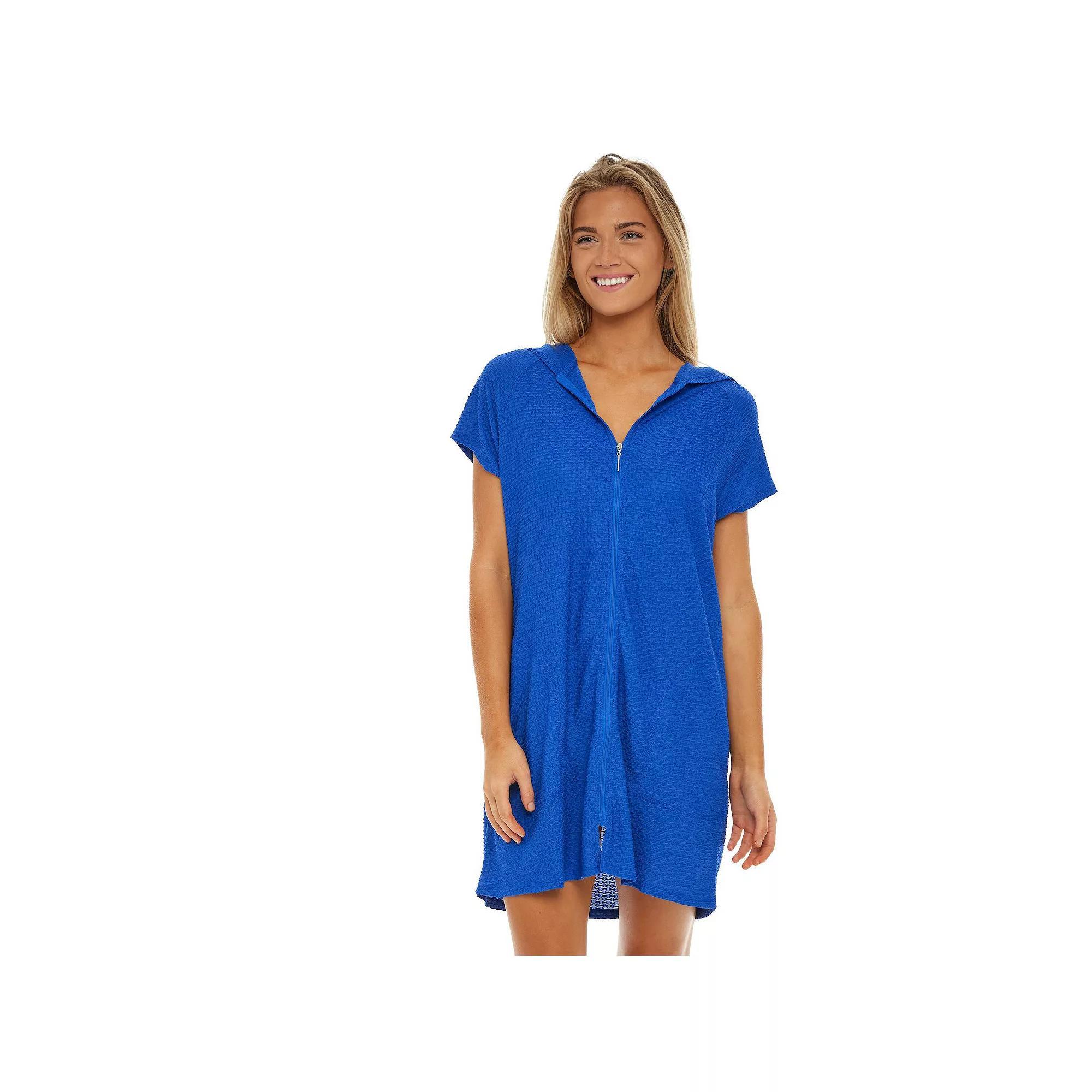 Women's Jordan Taylor Zip-Front Waffle-Weave Swim Cover-Up,  Product Image