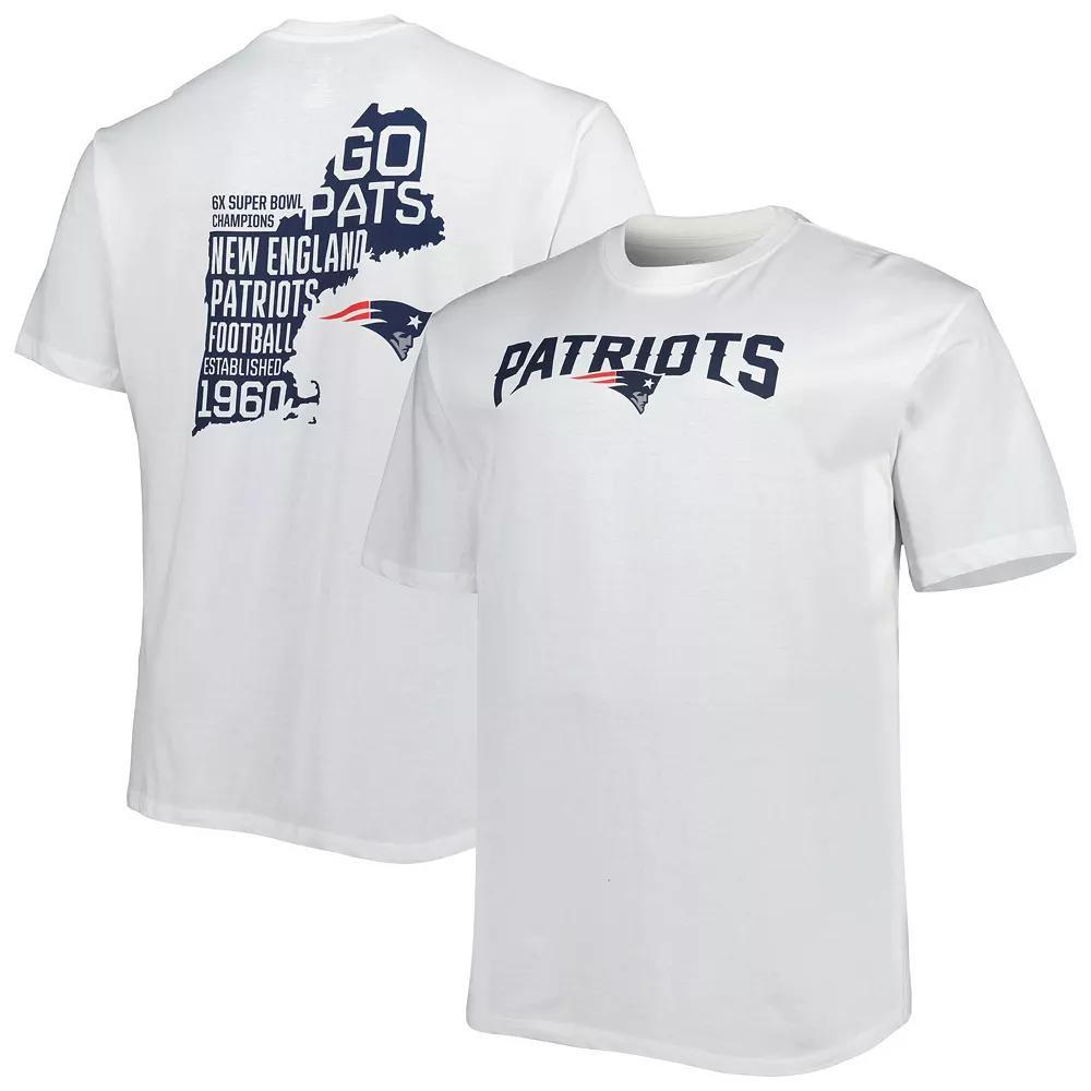 Men's Fanatics Branded White New England Patriots Big & Tall Hometown Collection Hot Shot T-Shirt, Size: 2XB Product Image