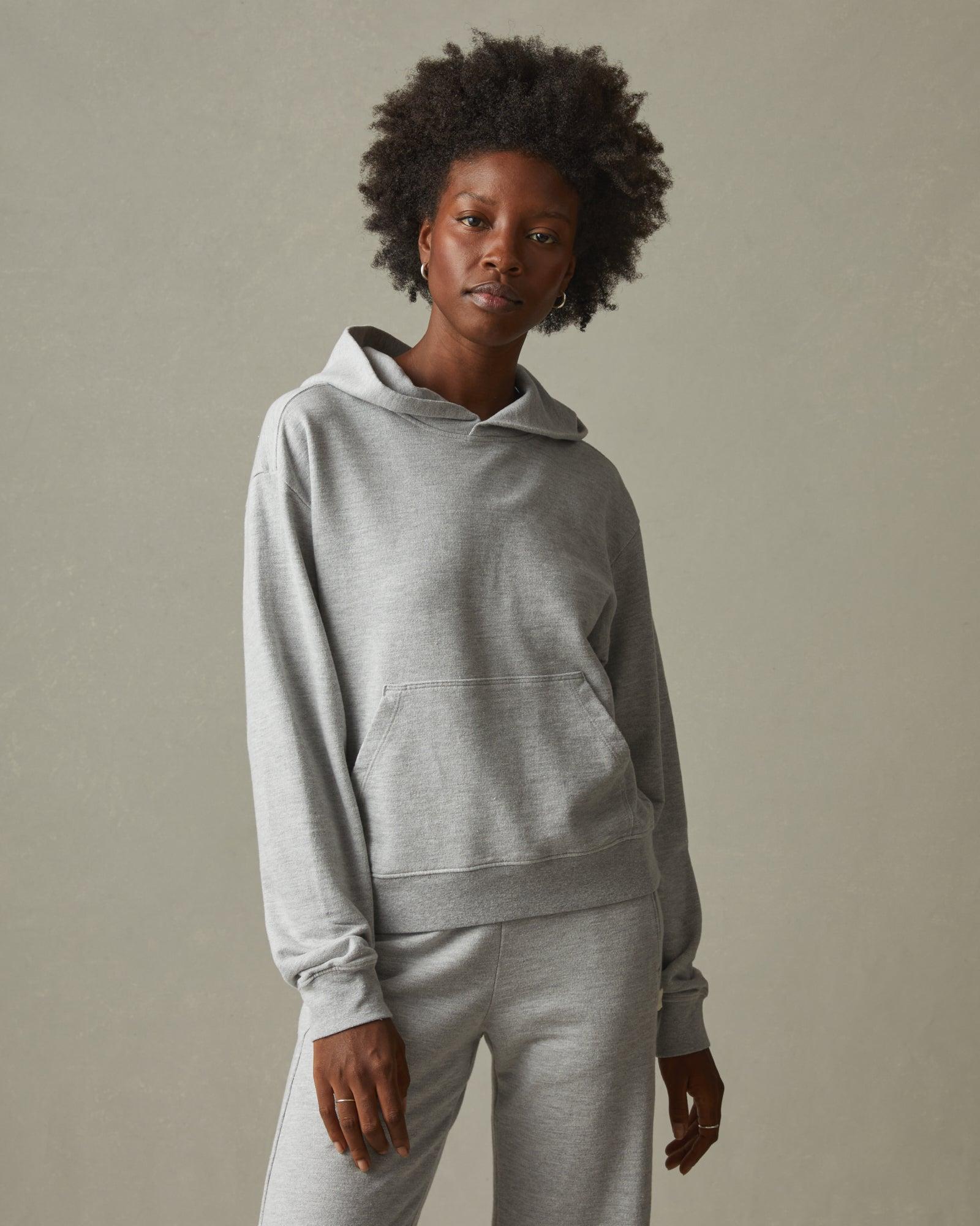 Women's French Terry Pullover Hoodie - Ash Heather Female Product Image