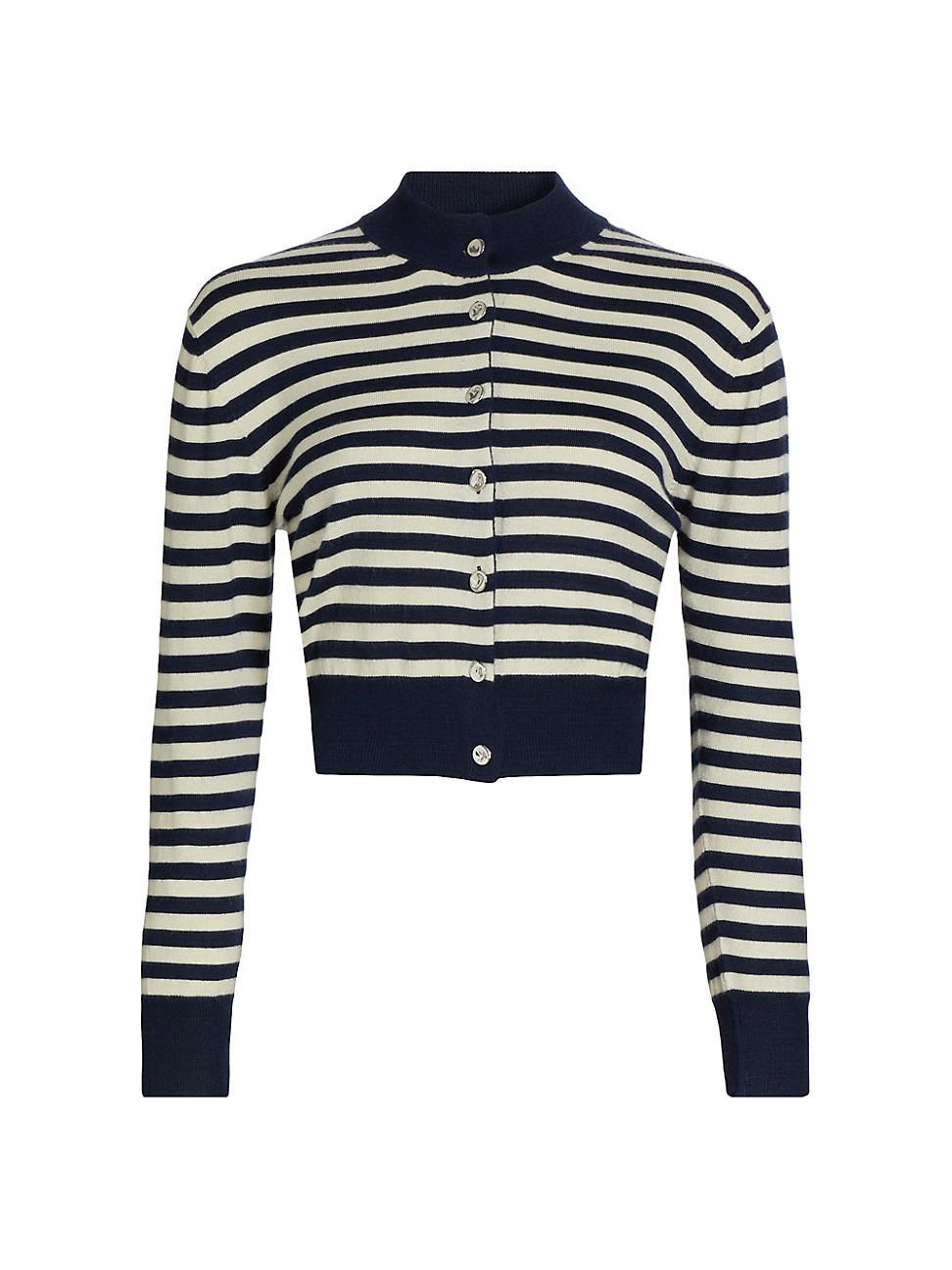 Womens The Aubrey Striped Shrunken Cardigan Product Image