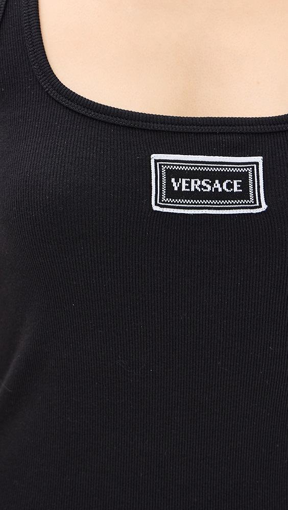 Versace Rib Tank Top with Embroidery Patch | Shopbop Product Image