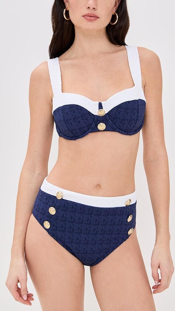 L'AGENCE Alexandria Colorblock Chic Structured Bra Bikini Top | Shopbop Product Image