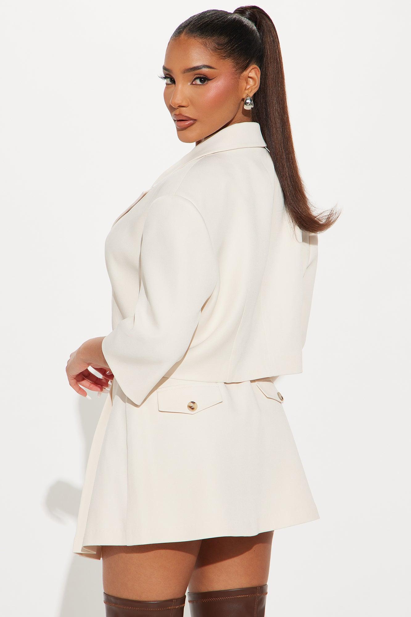 Chick in Command Skort Set - Cream Product Image