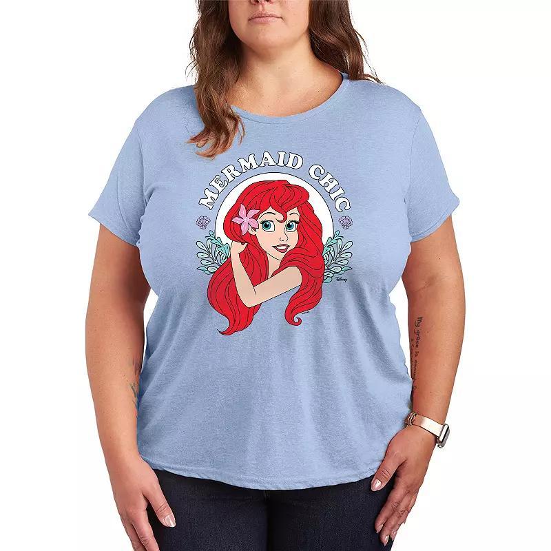 Disney Princess Ariel Plus Mermaid Chic Graphic Tee, Women's,  Product Image