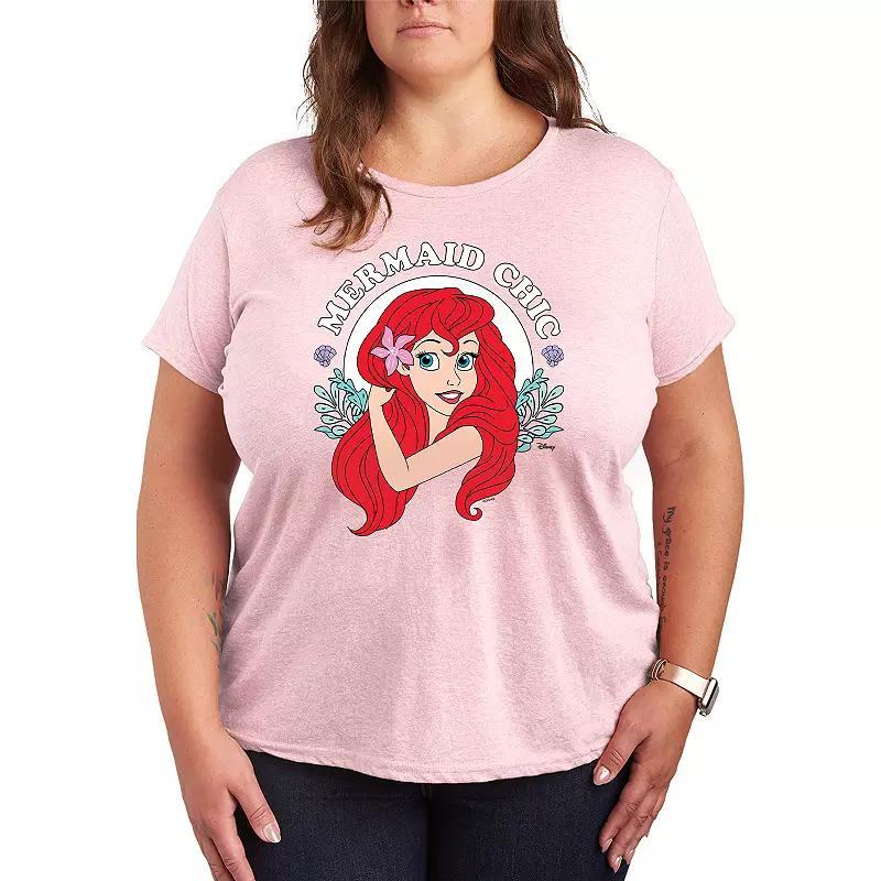 Disney Princess Ariel Plus Mermaid Chic Graphic Tee, Women's,  Product Image
