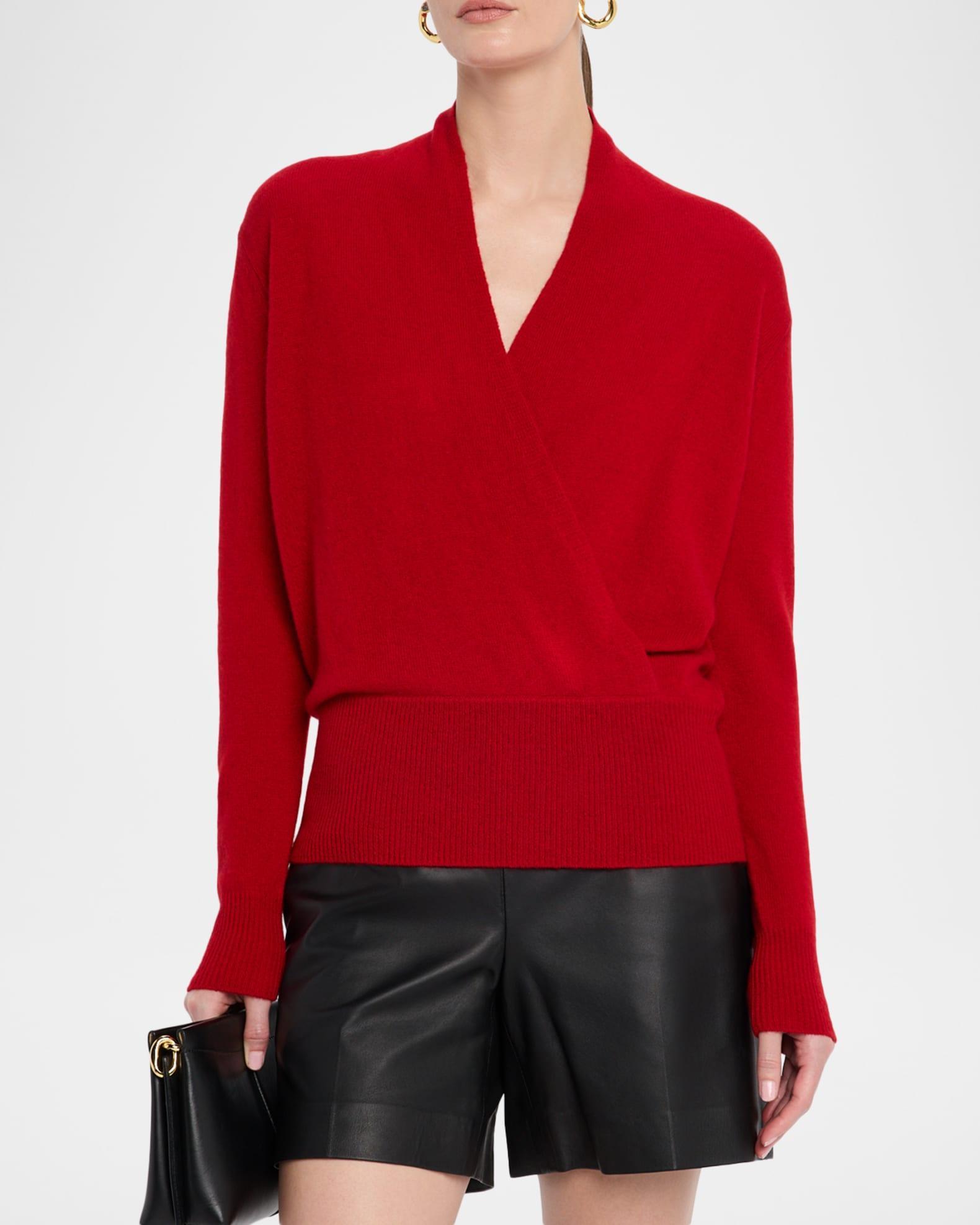 Cashmere Faux Wrap Sweater Product Image