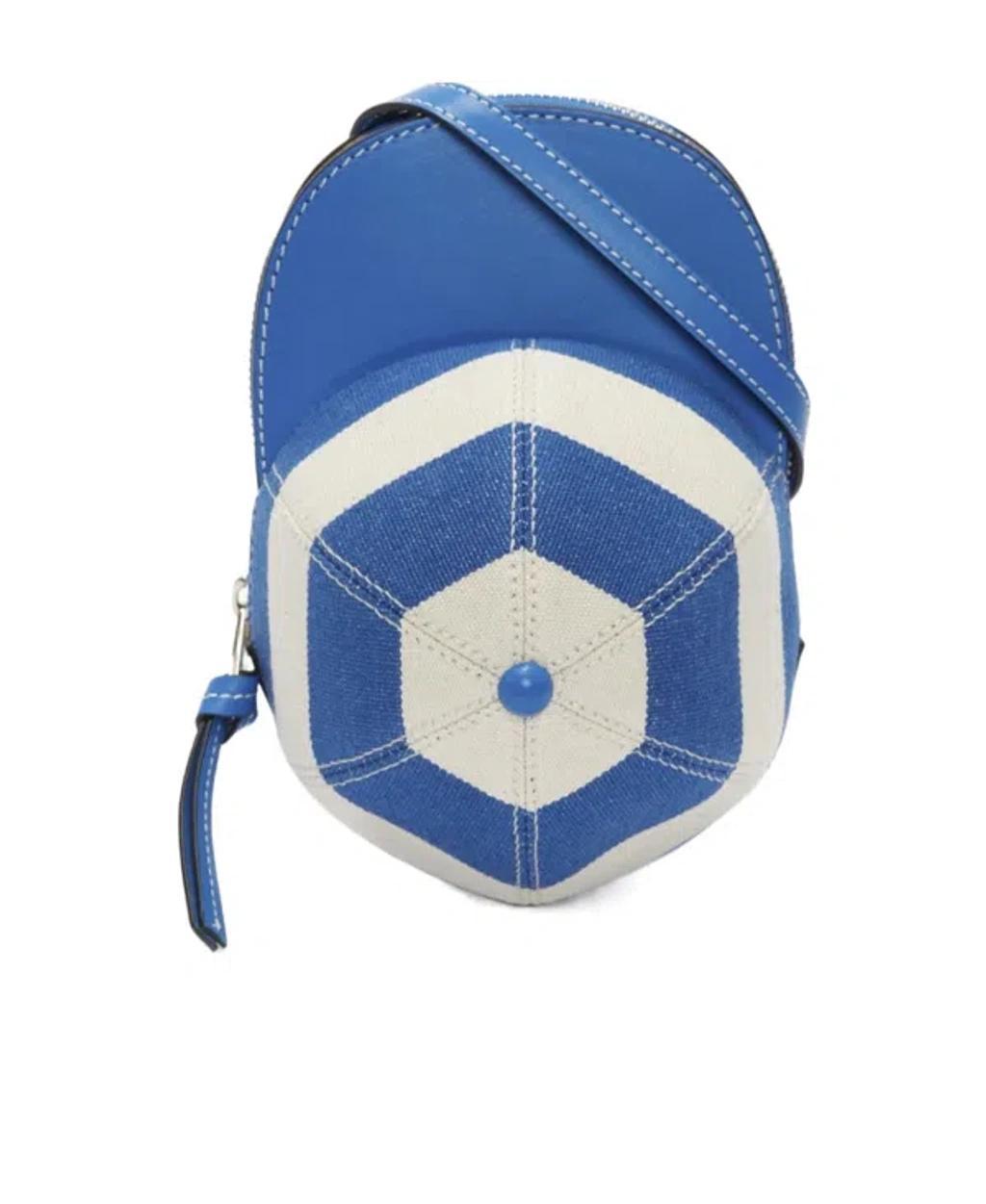 JW ANDERSON Medium Cap Leather Crossbody Bag In Blue Product Image