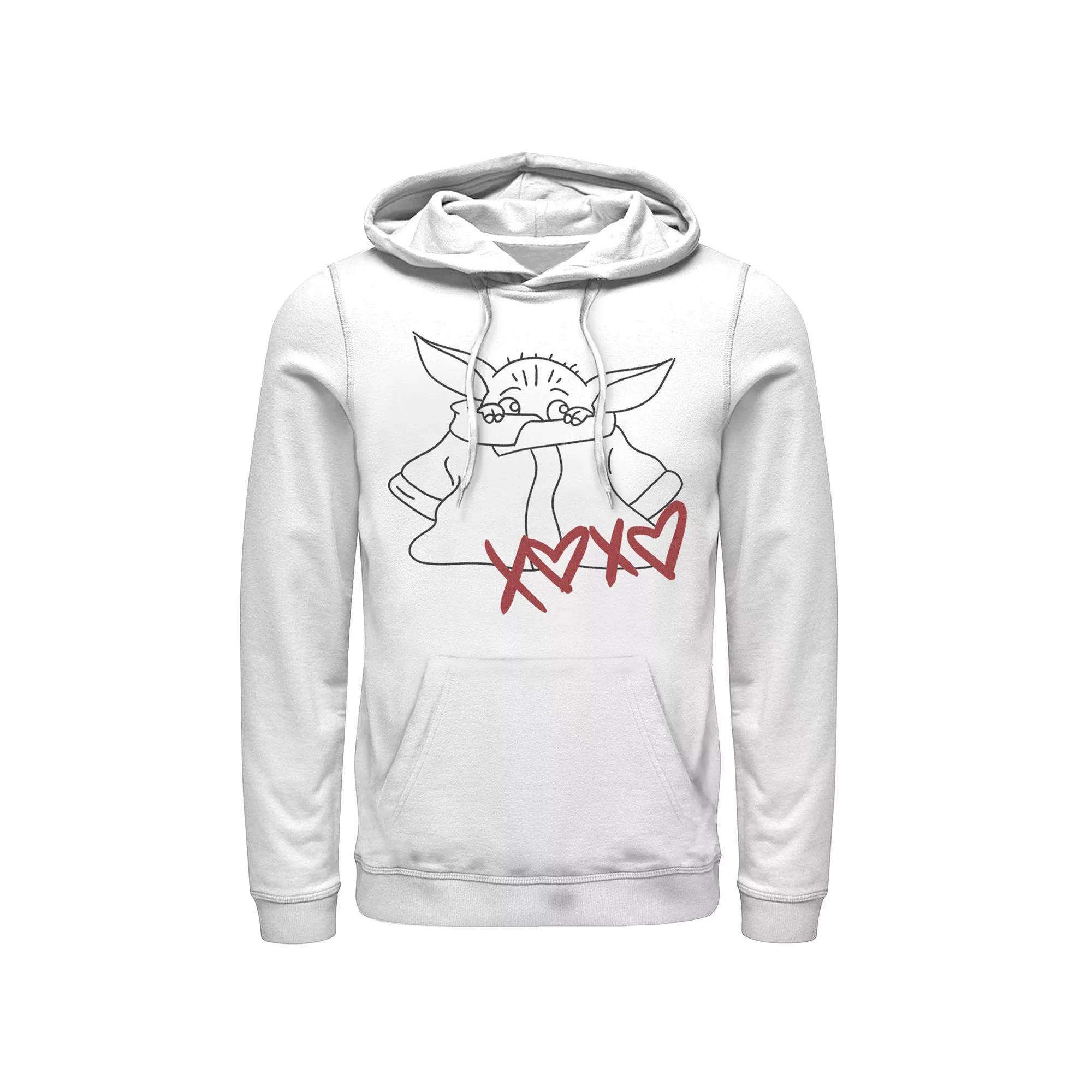 Men's Star Wars The Mandalorian The Child Valentine's Day Outline Hoodie,  Product Image
